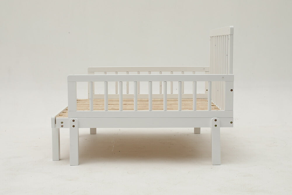 【ナチュラル/ホワイト】デイベッド ソファベッド シングル 木製 伸長式ベッド 変形ベッド ベッドフレーム 伸縮 下収納 おしゃれ 2way 天然木 来客用 ナチュラル リビング パイン材 すのこ仕様 リビング 寝室 北欧風