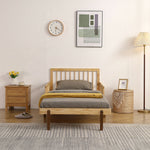 【ナチュラル/ホワイト】デイベッド ソファベッド シングル 木製 伸長式ベッド 変形ベッド ベッドフレーム 伸縮 下収納 おしゃれ 2way 天然木 来客用 ナチュラル リビング パイン材 すのこ仕様 リビング 寝室 北欧風