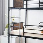 【ブラック/ホワイト】三段ベッド 子供 パイプベッド 大人用 シングル ベッド パイプベッド 3段ベッド はしご付き スチール コンパクト 分離可能 省スペース 寮 白 黒 二色展開 耐震