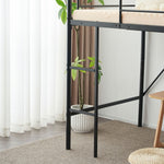 【ブラック/ホワイト】ロフトベッド パイプベッド シングル ハイタイプ 大人用 ブラック 黒 白 テーブル付き はしご付き 高さ136cm システムベッド スチール 北欧風 一人暮らし スチール 耐震 ベッド 子供部屋