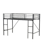 【ブラック/ホワイト】ロフトベッド パイプベッド シングル ハイタイプ 大人用 ブラック 黒 白 テーブル付き はしご付き 高さ136cm システムベッド スチール 北欧風 一人暮らし スチール 耐震 ベッド 子供部屋