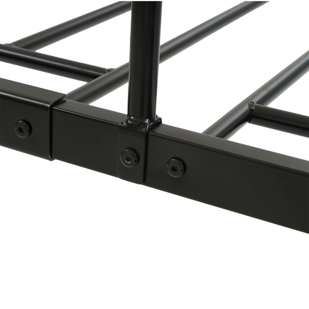 【ブラック/ホワイト】ロフトベッド パイプベッド シングル ハイタイプ 大人用 ブラック 黒 白 テーブル付き はしご付き 高さ136cm システムベッド スチール 北欧風 一人暮らし スチール 耐震 ベッド 子供部屋