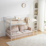 【ブラック/ホワイト】ロフトベッド パイプベッド シングル ハイタイプ 大人用 ブラック 黒 白 テーブル付き はしご付き 高さ136cm システムベッド スチール 北欧風 一人暮らし スチール 耐震 ベッド 子供部屋