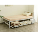 【ブラック/ホワイト】 ベッド 二段ベッド 親子ベッド パイプベッド シングルベッド デイベッド 多段ベッド シングル ベッド ベッドフレーム エキストラベッド パイプ キャスター付き 収納 北欧風 おしゃれ 子供部屋 スチール 耐震