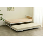 【ブラック/ホワイト】 ベッド 二段ベッド 親子ベッド パイプベッド シングルベッド デイベッド 多段ベッド シングル ベッド ベッドフレーム エキストラベッド パイプ キャスター付き 収納 北欧風 おしゃれ 子供部屋 スチール 耐震