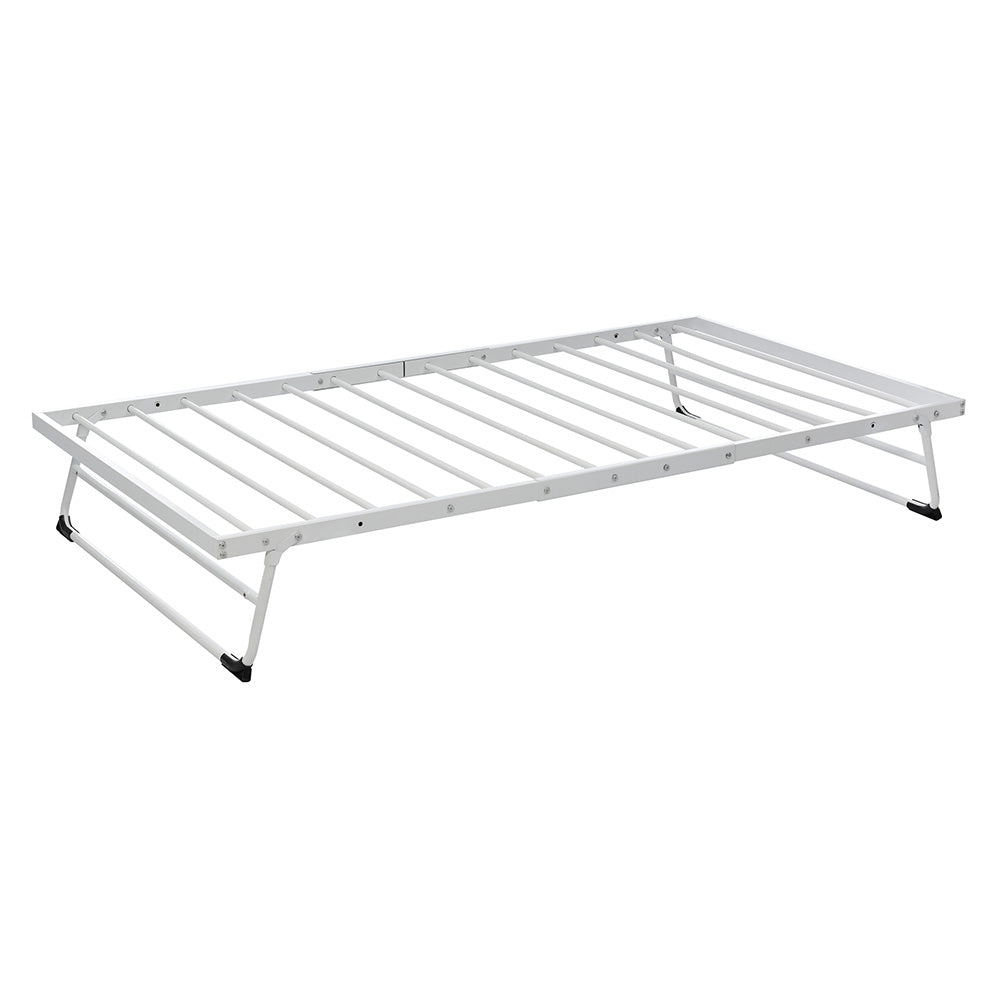 【ブラック/ホワイト】 ベッド 二段ベッド 親子ベッド パイプベッド シングルベッド デイベッド 多段ベッド シングル ベッド ベッドフレーム エキストラベッド パイプ キャスター付き 収納 北欧風 おしゃれ 子供部屋 スチール 耐震