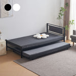 【ブラック/ホワイト】 ベッド 二段ベッド 親子ベッド パイプベッド シングルベッド デイベッド 多段ベッド シングル ベッド ベッドフレーム エキストラベッド パイプ キャスター付き 収納 北欧風 おしゃれ 子供部屋 スチール 耐震