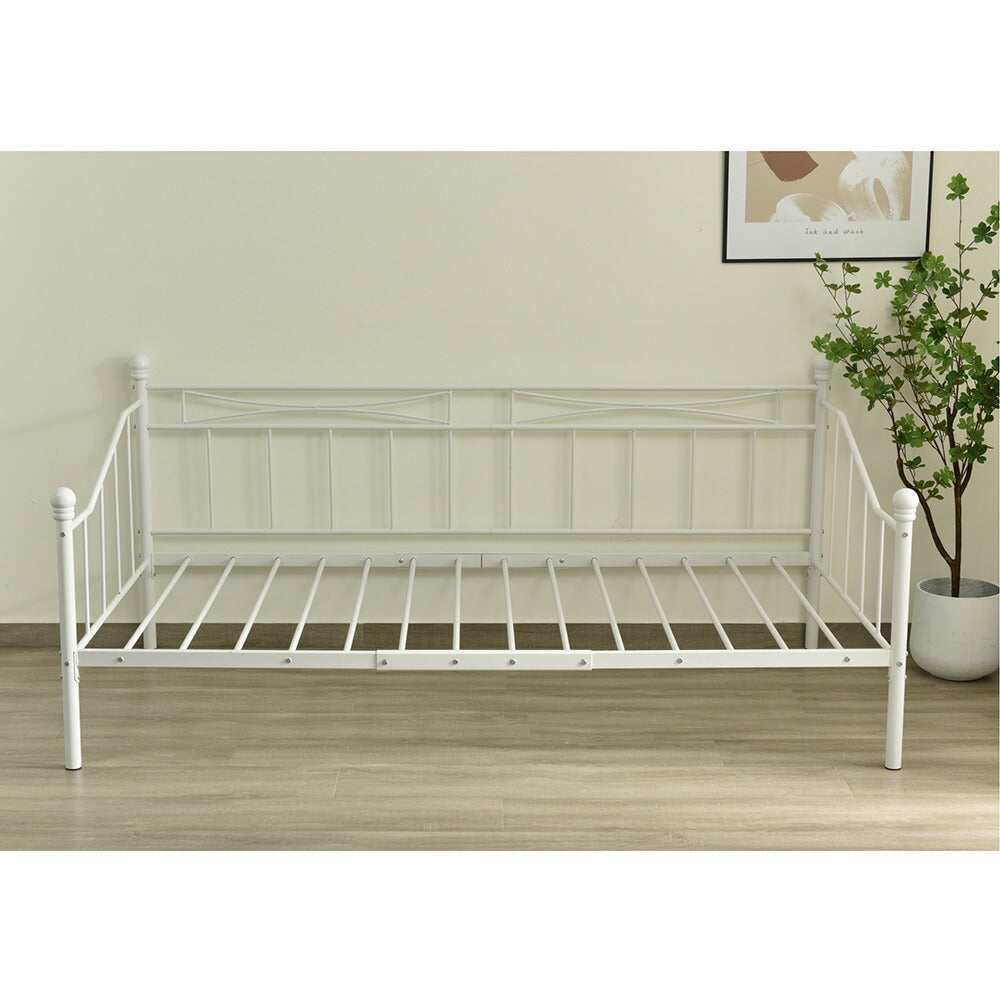 【ブラック/ホワイト】 パイプベッド ベッドフレーム 折り畳み 軽量 持ち運び 組立簡単 ベッド 下収納 シングルベッド 収納 コンパクト 白 黒 2色展開 省スペース 一人暮らし 単身赴任 新生活 通気性 寮