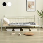 【ブラック/ホワイト】 パイプベッド ベッドフレーム 折り畳み 軽量 持ち運び 組立簡単 ベッド 下収納 シングルベッド 収納 コンパクト 白 黒 2色展開 省スペース 一人暮らし 単身赴任 新生活 通気性 寮