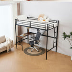 【ブラック/ホワイト】ロフトベッド パイプベッド シングル ハイタイプ 大人用 ブラック 黒 白 テーブル付き はしご付き 高さ172cm システムベッド スチール 北欧風 一人暮らし スチール 耐震 ベッド 子供部屋