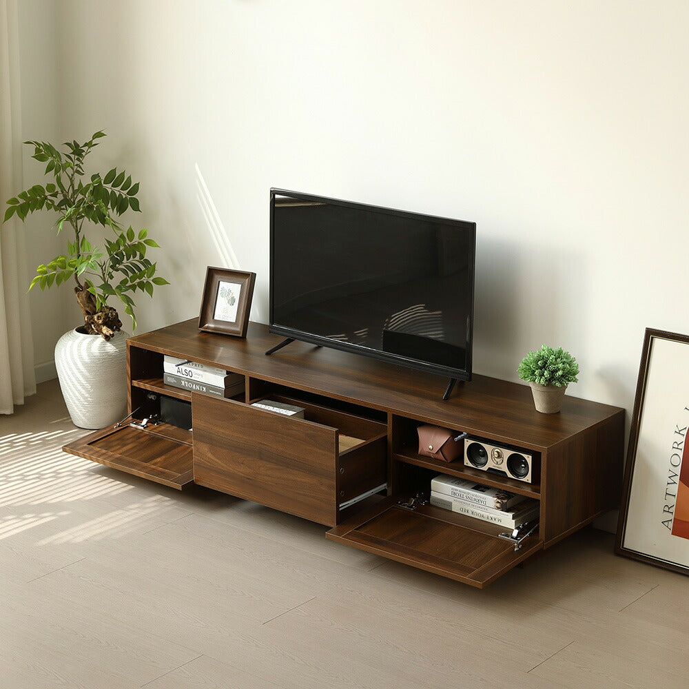 テレビ台 ローボード テレビボード 隠し収納 TVボード 幅150cm 幅180cm リビングボード テレビラック リビング収納 TV台 AVボード おしゃれ ナチュラル ラタン風 木目調 引き出し TV台 薄型