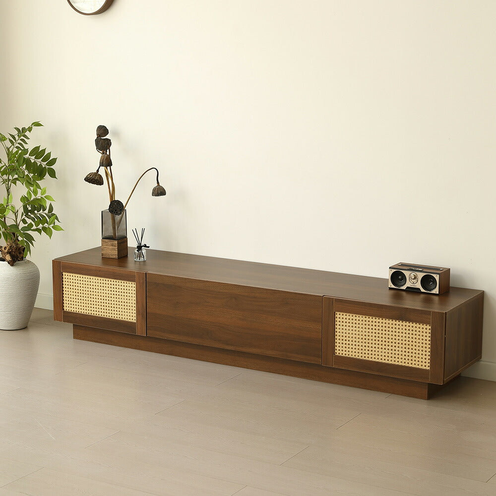 テレビ台 ローボード テレビボード 隠し収納 TVボード 幅150cm 幅180cm リビングボード テレビラック リビング収納 TV台 AVボード おしゃれ ナチュラル ラタン風 木目調 引き出し TV台 薄型
