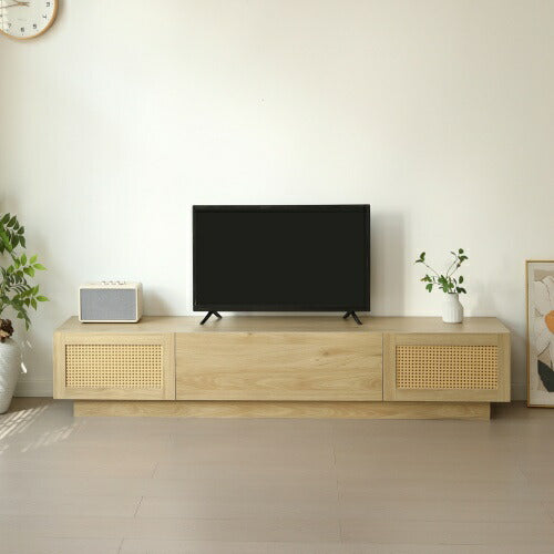 テレビ台 ローボード テレビボード 隠し収納 TVボード 幅150cm 幅180cm リビングボード テレビラック リビング収納 TV台 AVボード おしゃれ ナチュラル ラタン風 木目調 引き出し TV台 薄型