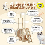 猫タワー キャットツリー 据え置き ランニングホイール付き 多頭飼い 宇宙船 ネコタワー 高さ165.5cm 上り下りしやすい 爪とぎポール 木製 可愛い 子猫 大型猫 ペット用品 高い安定性 運動不足解消 おしゃれ 頑丈 7日内出荷