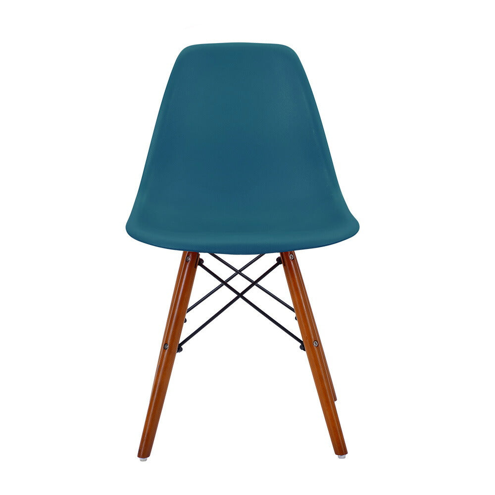 【ブルー座面&ナチュラル脚】ダイニングチェア ヴィンテージ調 2脚セット ダイニング チェア チェアー イームズ ダイニングチェアー デザイナーズチェア 木脚 おしゃれ 北欧 2脚 一人暮らし デスク レトロ モダン 食卓椅子