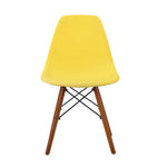 【イエロー座面&ブラウン脚】ダイニングチェア 2脚セット イームズチェア オフィス 会議室 来客用 テレワーク 在宅勤務 DSW イームズ椅子 チェア イームズチェアー 木脚 椅子 おしゃれ 北欧 シンプル デザイン