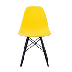 【イエロー座面&ダークブラウン脚】ダイニングチェア 2脚セット イームズチェア オフィス 会議室 来客用 テレワーク 在宅勤務 DSW イームズ椅子 チェア イームズチェアー 木脚 椅子 おしゃれ 北欧 シンプル デザイン 7日内出荷