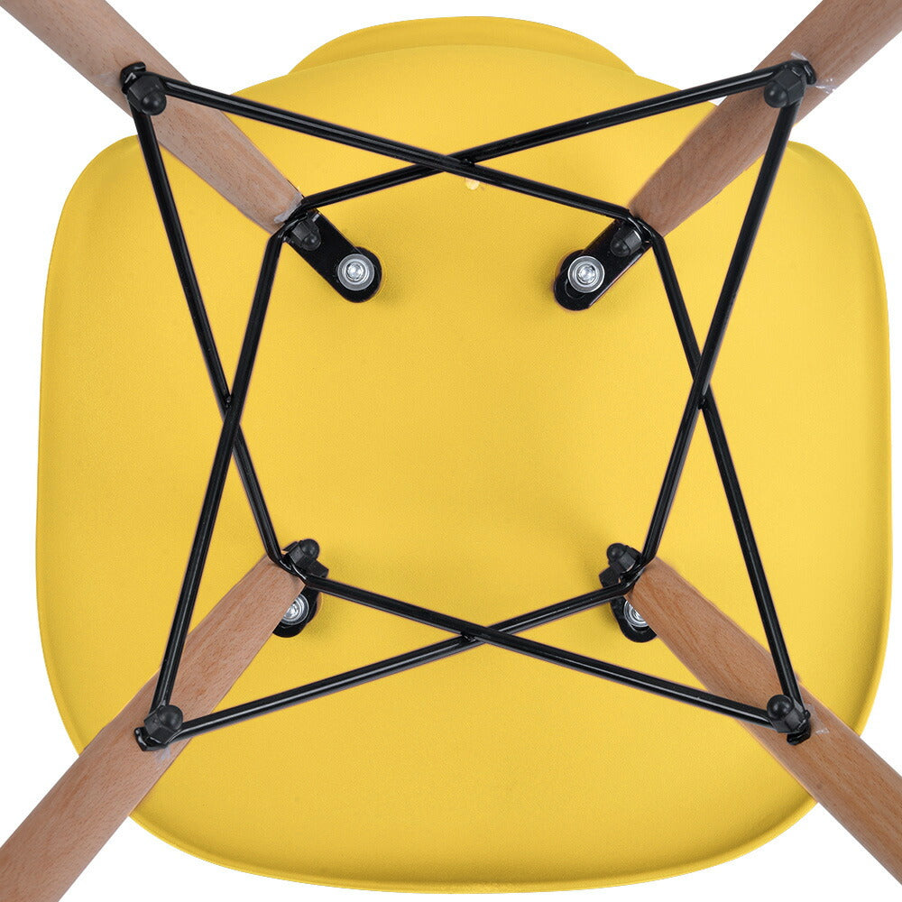 【イエロー座面&ナチュラル脚】ダイニングチェア 2脚セット イームズチェア オフィス 会議室 来客用 テレワーク 在宅勤務 DSW イームズ椅子 チェア イームズチェアー 木脚 椅子 おしゃれ 北欧 シンプル デザイン