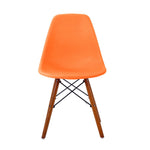 【オレンジ座面&ブラウン脚】ダイニングチェア 2脚セット イームズチェア オフィス 会議室 来客用 テレワーク 在宅勤務 DSW イームズ椅子 チェア イームズチェアー 木脚 椅子 おしゃれ 北欧 シンプル デザイン
