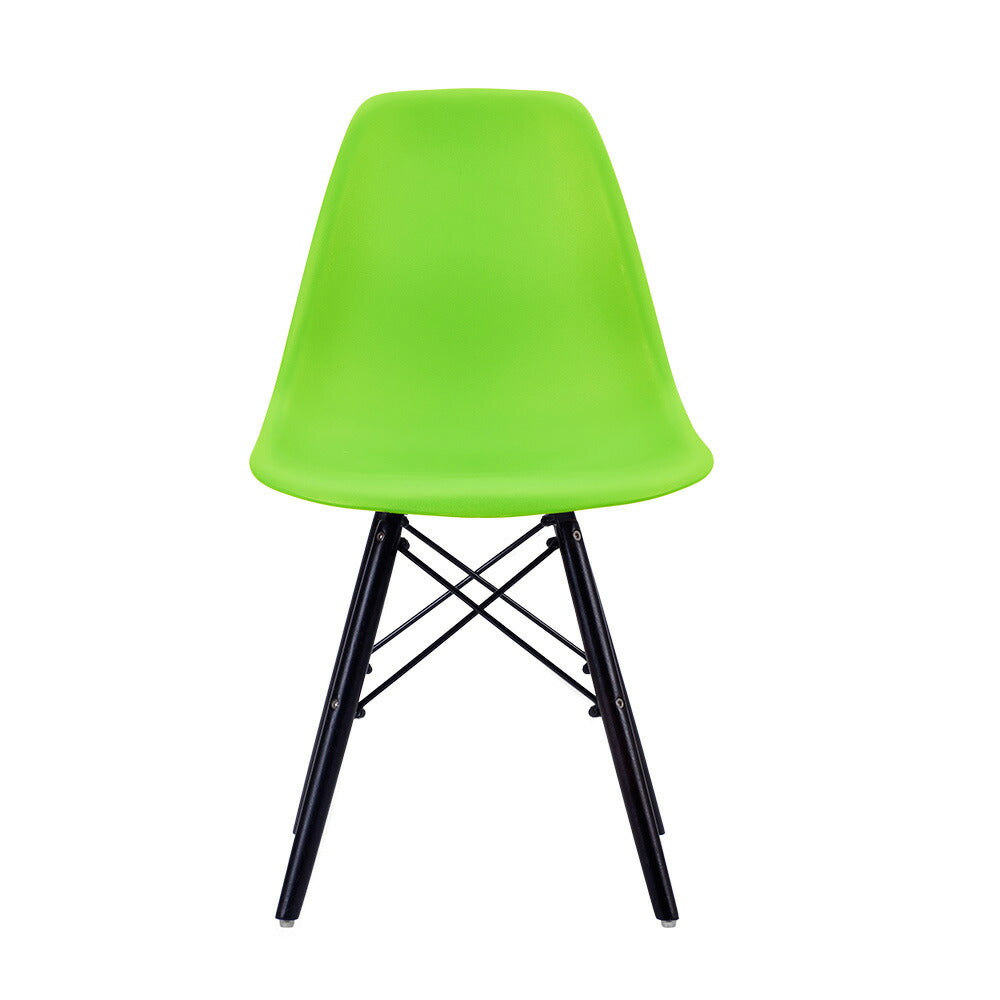 【グリーン座面&ダークブラウン脚】ダイニングチェア 2脚セット イームズチェア オフィス 会議室 来客用 テレワーク 在宅勤務 DSW イームズ椅子 チェア イームズチェアー 木脚 椅子 おしゃれ 北欧 シンプル デザイン