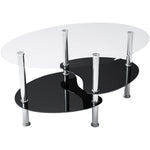 【ブラック/ブラック+ホワイト/ホワイト】センターテーブル ローテーブル ガラステーブル リビングテーブル ガラステーブル ソファーテーブル 楕円形 センター 幅88cm 3色展開 高級感 モダン コーヒーテーブル おしゃれ モダン 北欧