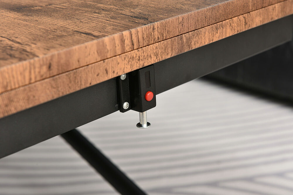 【完成品】センターテーブル 昇降式サイドテーブル 折りたたみテーブル 折り畳み センターテーブル 幅100 高さ50~100cm ガス圧昇降 ブラウン コンパクトテーブル 作業用 デスク 多機能 おしゃれ リビング ソファ横 一人暮らし 多用途 収納便利