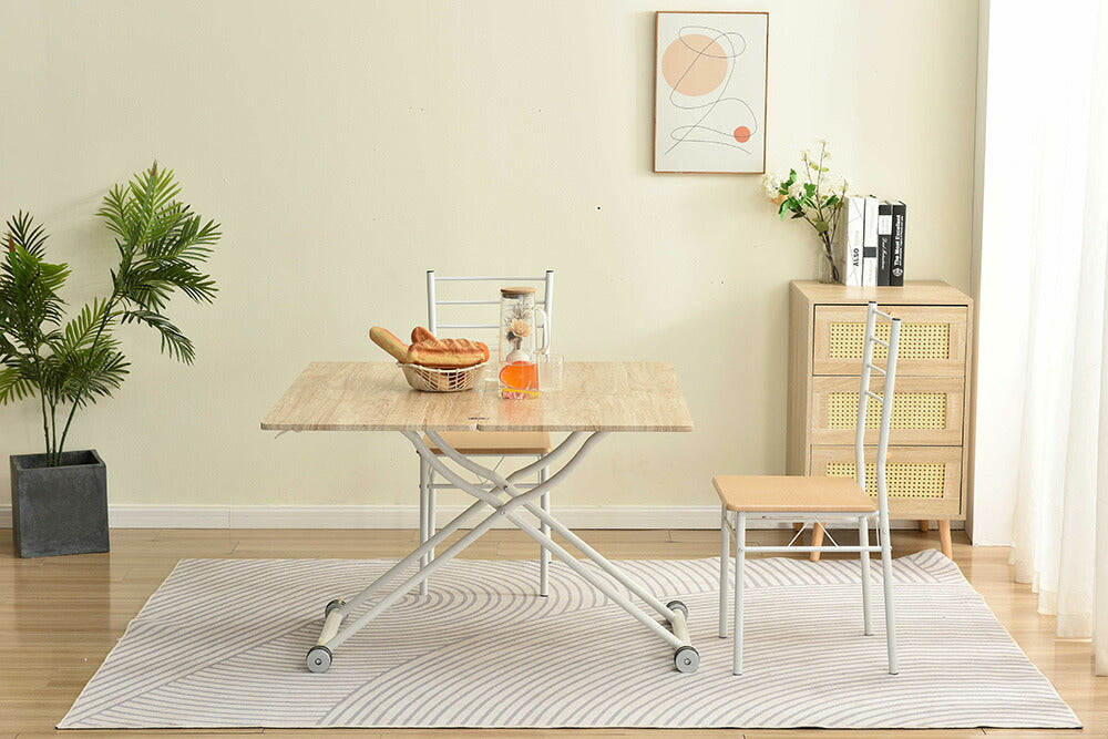 【完成品】センターテーブル 昇降式サイドテーブル 折りたたみテーブル 折り畳み センターテーブル 幅100 高さ50~100cm ガス圧昇降 ナチュラル コンパクトテーブル 作業用 デスク 多機能 おしゃれ リビング ソファ横 一人暮らし 多用途 収納便利