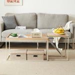 【ブラウン/ナチュラル】 センターテーブル ローテーブル ネストテーブル 長方形 2個セット 省スペース おしゃれ テーブルセット コーヒーテーブル リビングテーブル ソファテーブル 幅80/幅40 大きめ モダン 木目調 新生活 人気 おしゃれ カフェ風 インテリア