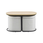 【完成品】【ナチュラル/ブラウン】センターテーブル スツール2個付き センターテーブル&スツールセット 収納付き サイドテーブル 北欧風 ソファテーブル リビングテーブル 2色展開 ローテーブル モダン