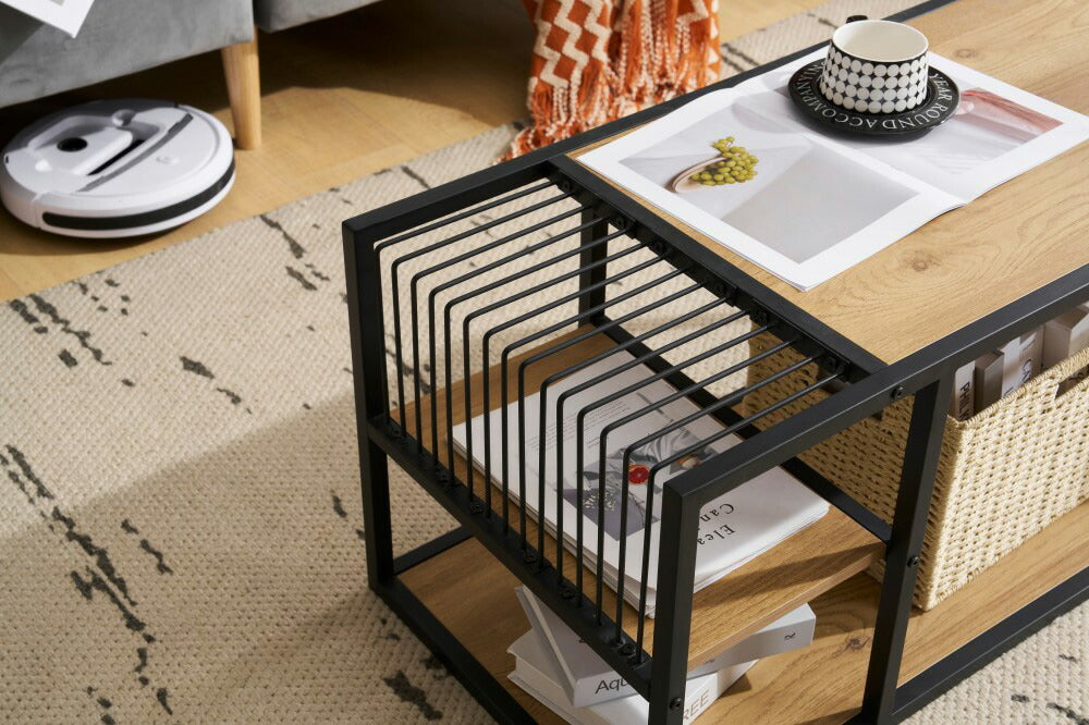 テーブル ローテーブル 収納テーブル 幅90 北欧 センターテーブル リビングテーブル 木製 モダン スチールフレーム おしゃれ かわいい シンプル カフェ風 ラック 座卓 テーブル 机 2人 在宅 作業 大きめ