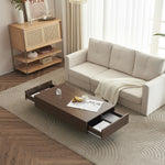 【ブラウン/ホワイト】センターテーブル テーブル ローテーブル リビングテーブル センターテーブル 木製 長方形 北欧 収納棚 大容量 引き出し付き リビング おしゃれ シンプル モダン カフェ風 ソファテーブル コンパクト 一人暮らし 木目調 白