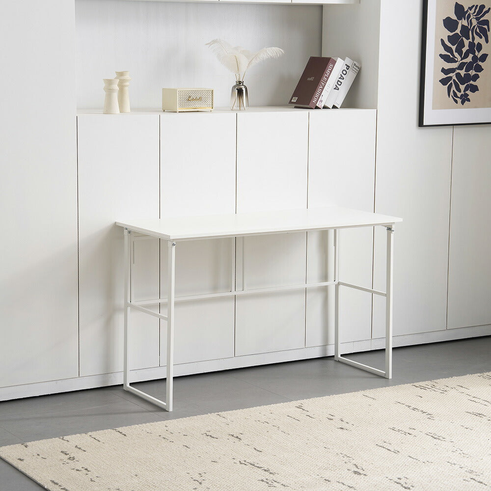 【ホワイト】デスク パソコンデスク 省スペース 幅120cm 奥行50cm PCデスク ゲーミングデスク オフィスデスク コンパクト おしゃれ ライティングデスク 学習デスク 書斎デスク 作業デスク 在宅デスク 机 学習机 勉強机 ミシン台 デスク単品