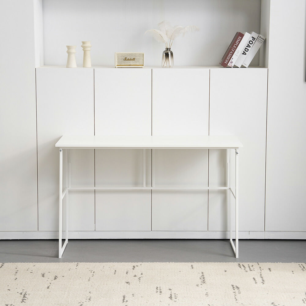 【ホワイト】デスク パソコンデスク 省スペース 幅120cm 奥行50cm PCデスク ゲーミングデスク オフィスデスク コンパクト おしゃれ ライティングデスク 学習デスク 書斎デスク 作業デスク 在宅デスク 机 学習机 勉強机 ミシン台 デスク単品