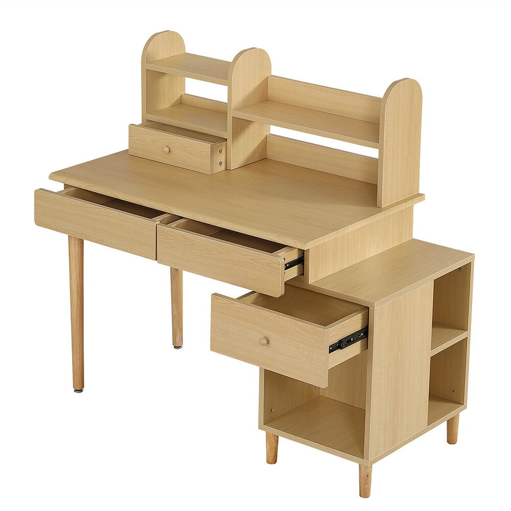 学習机 ジュニア学習デスク 勉強机 勉強デスク コンパクト ワゴン リビングデスク パソコンデスク 机 子ども 木製 シェルフ付き 木製 机 子供部屋 コンパクト 子供 大人 リビング シンプルデスク かわいい おしゃれ デスク単品