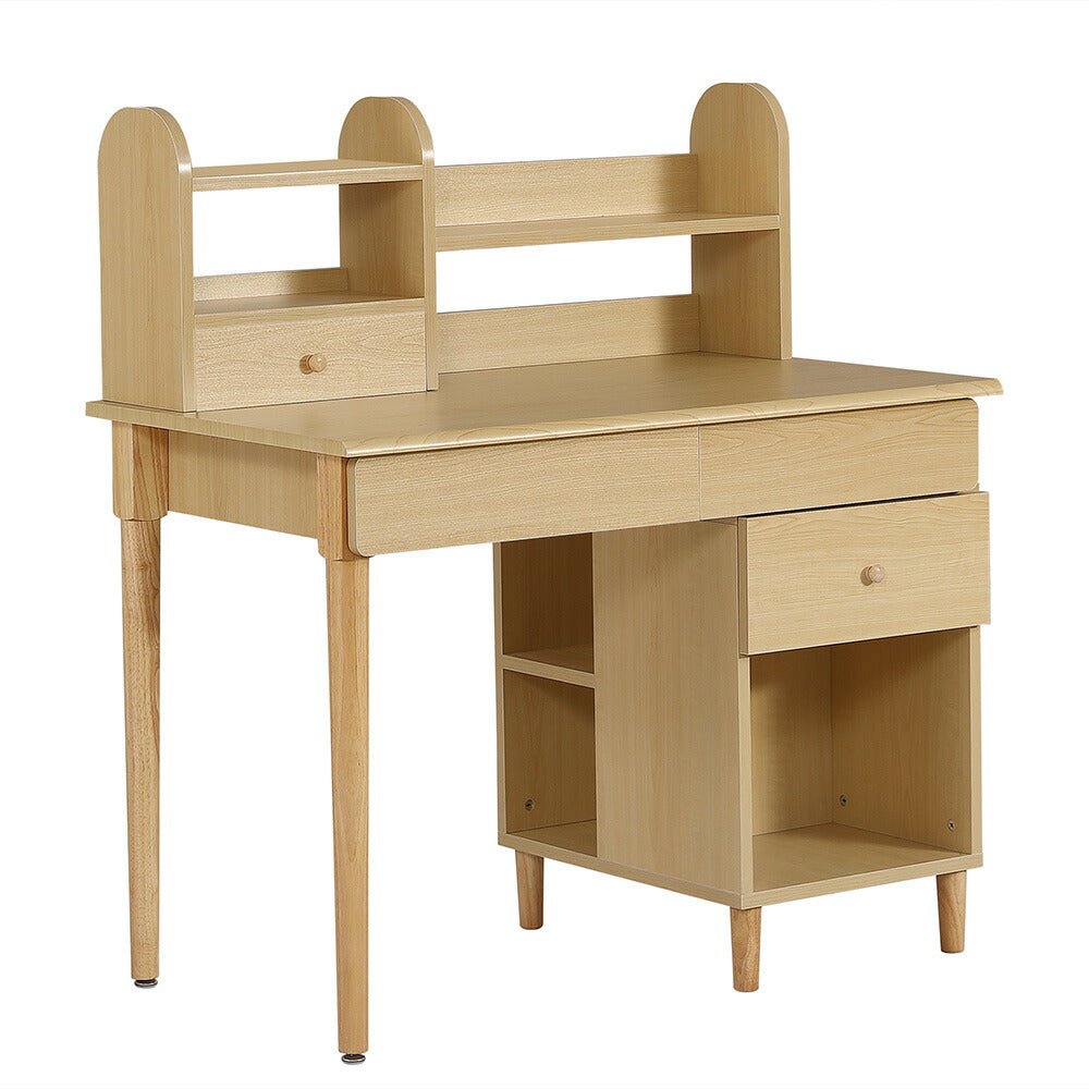 学習机 ジュニア学習デスク 勉強机 勉強デスク コンパクト ワゴン リビングデスク パソコンデスク 机 子ども 木製 シェルフ付き 木製 机 子供部屋 コンパクト 子供 大人 リビング シンプルデスク かわいい おしゃれ デスク単品