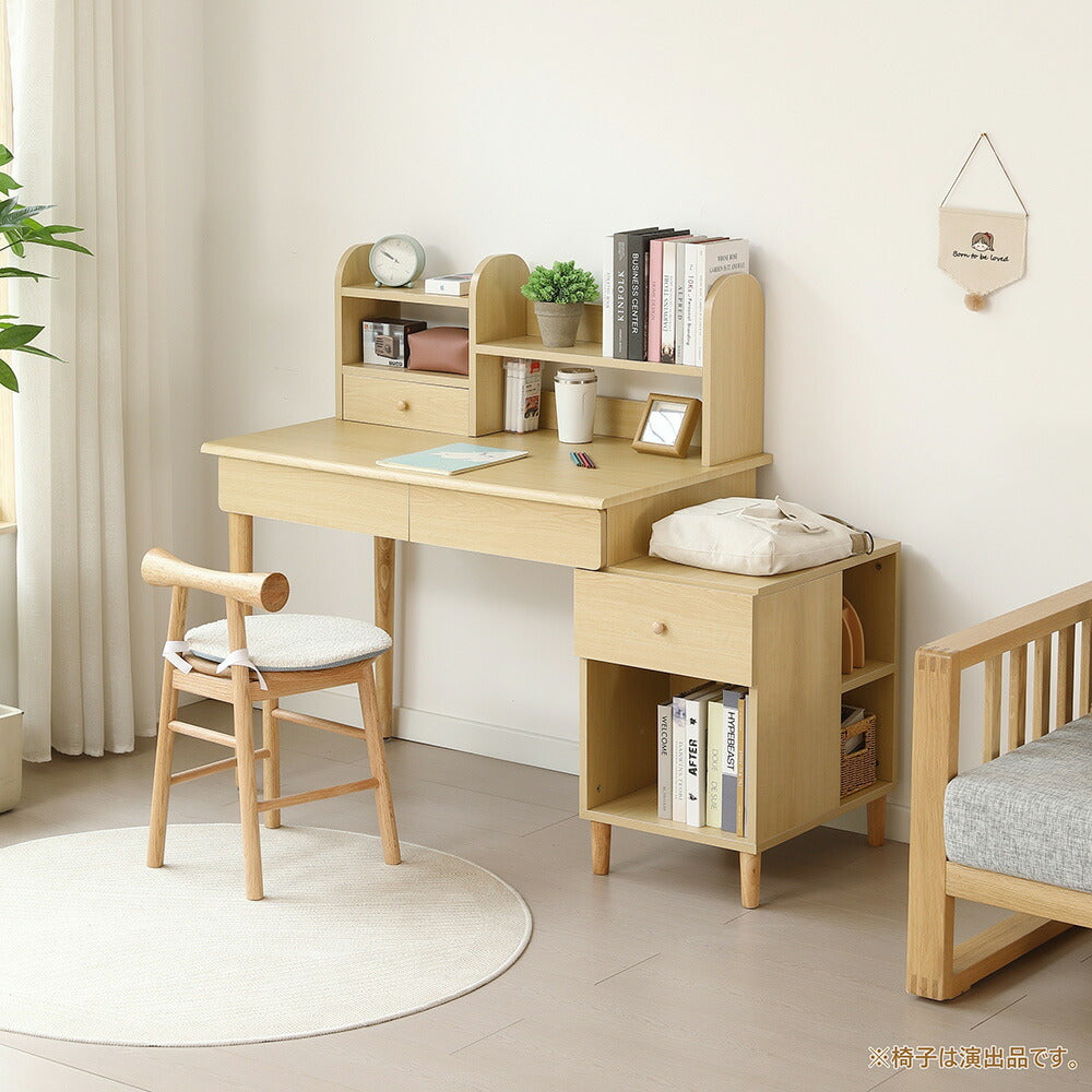 学習机 ジュニア学習デスク 勉強机 勉強デスク コンパクト ワゴン リビングデスク パソコンデスク 机 子ども 木製 シェルフ付き 木製 机 子供部屋 コンパクト 子供 大人 リビング シンプルデスク かわいい おしゃれ デスク単品