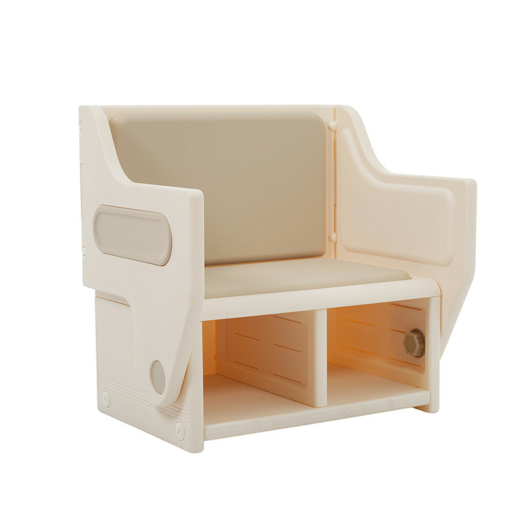 一体式デスク&チェア キッズテーブル ミニテーブル 子供用 勉強机 学習デスク テーブル 子供用テーブル 子供机 学習デスク 机 幼児机 お絵描きデスク 棚付き ホワイト 白 こども 組み立て簡単 多機能 省スペース プレゼント