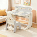 折りたたみキッズデスク チェア セット 学習机セット キッズテーブル ミニテーブル 子供用 勉強机 学習デスク テーブル 子供用テーブル 子供机 学習デスク 机 幼児机 お絵描きデスク ホワイト 白 幅74cm こども 組み立て簡単 多機能 省スペース プレゼント