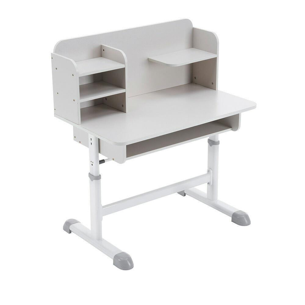 【デスク&チェアセット】収納付き デスク 勉強デスク 昇降式 学習机 作業デスク 学習机 省スペース 棚付き コンセント付き おしゃれ 高さ調整 書斎机 ワークデスク 多機能デスク シェルフデスク 子供部屋 学生用 大人用 ホワイト 書斎 子供 小学生