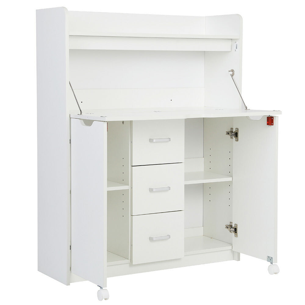 【ホワイト/ナチュラル】学習机 デスク パソコンデスク 勉強机 折り畳み天板 変形家具 引き出し PCデスク 棚付き 収納 省スペース リビング ワークデスク 子供 大人 テレワーク 在宅ワーク 2色展開 リモートワーク 北欧