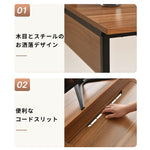 【ブラウン/ナチュラル】パソコンデスク 学習机 おしゃれ 机 PCデスク キーボードスライダー付き ワークデスク 2色展開 勉強机 作業机 シンプル 北欧 収納 デスク単体