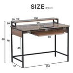 【ブラウン/ナチュラル】パソコンデスク 学習机 おしゃれ 机 PCデスク キーボードスライダー付き ワークデスク 2色展開 勉強机 作業机 シンプル 北欧 収納 デスク単体