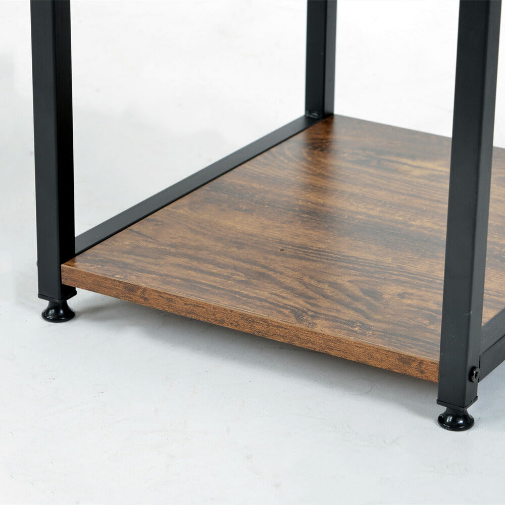 パソコンデスク ダークブラウン 収納ラック付きデスク 引き出し付き 3段シェルフ付 パソコンデスク 木製 収納付 座デスク 机 おしゃれ ワークデスク 引き出し付き シェルフ付きデスク 書斎デスク 学習机 勉強机