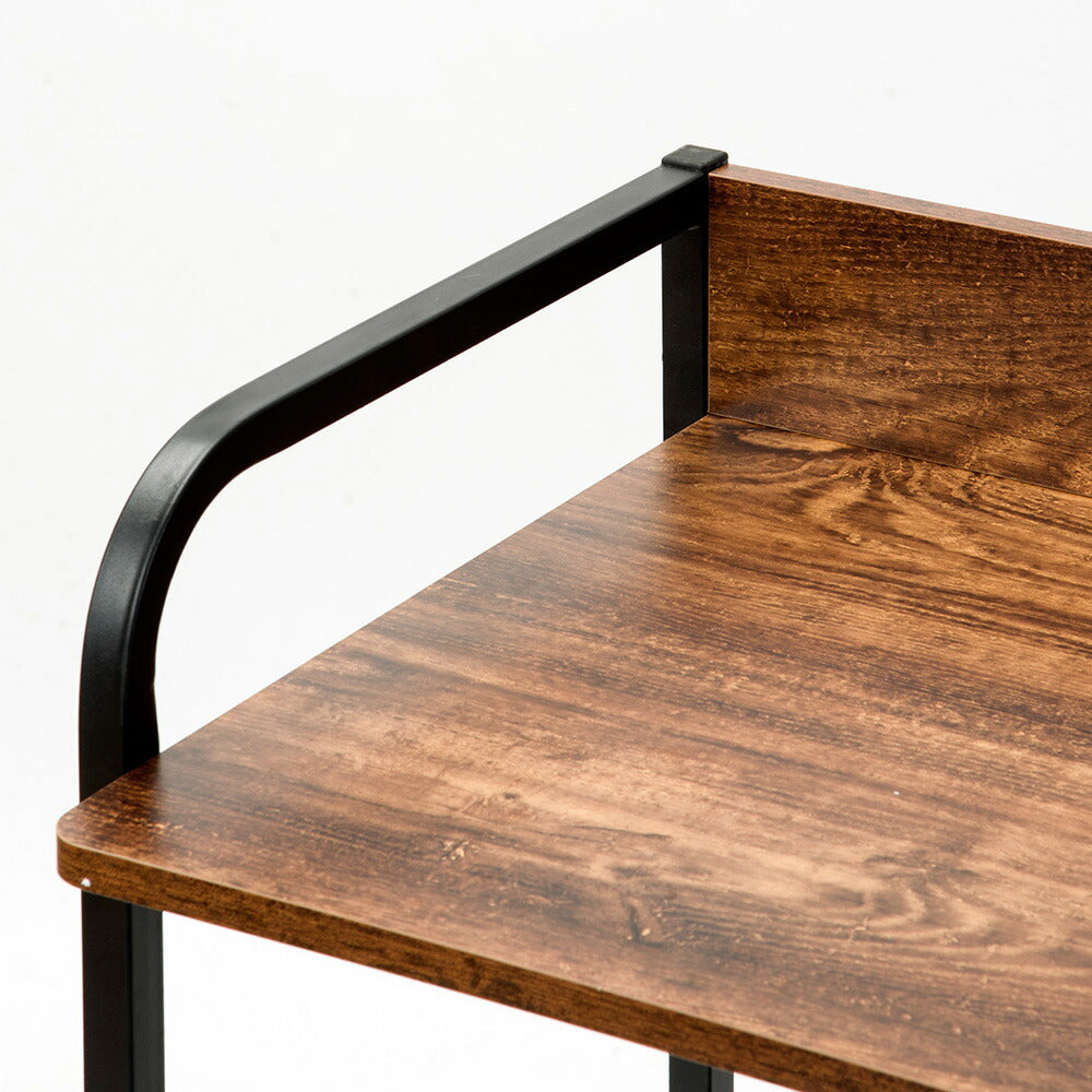 パソコンデスク ダークブラウン 収納ラック付きデスク 引き出し付き 3段シェルフ付 パソコンデスク 木製 収納付 座デスク 机 おしゃれ ワークデスク 引き出し付き シェルフ付きデスク 書斎デスク 学習机 勉強机