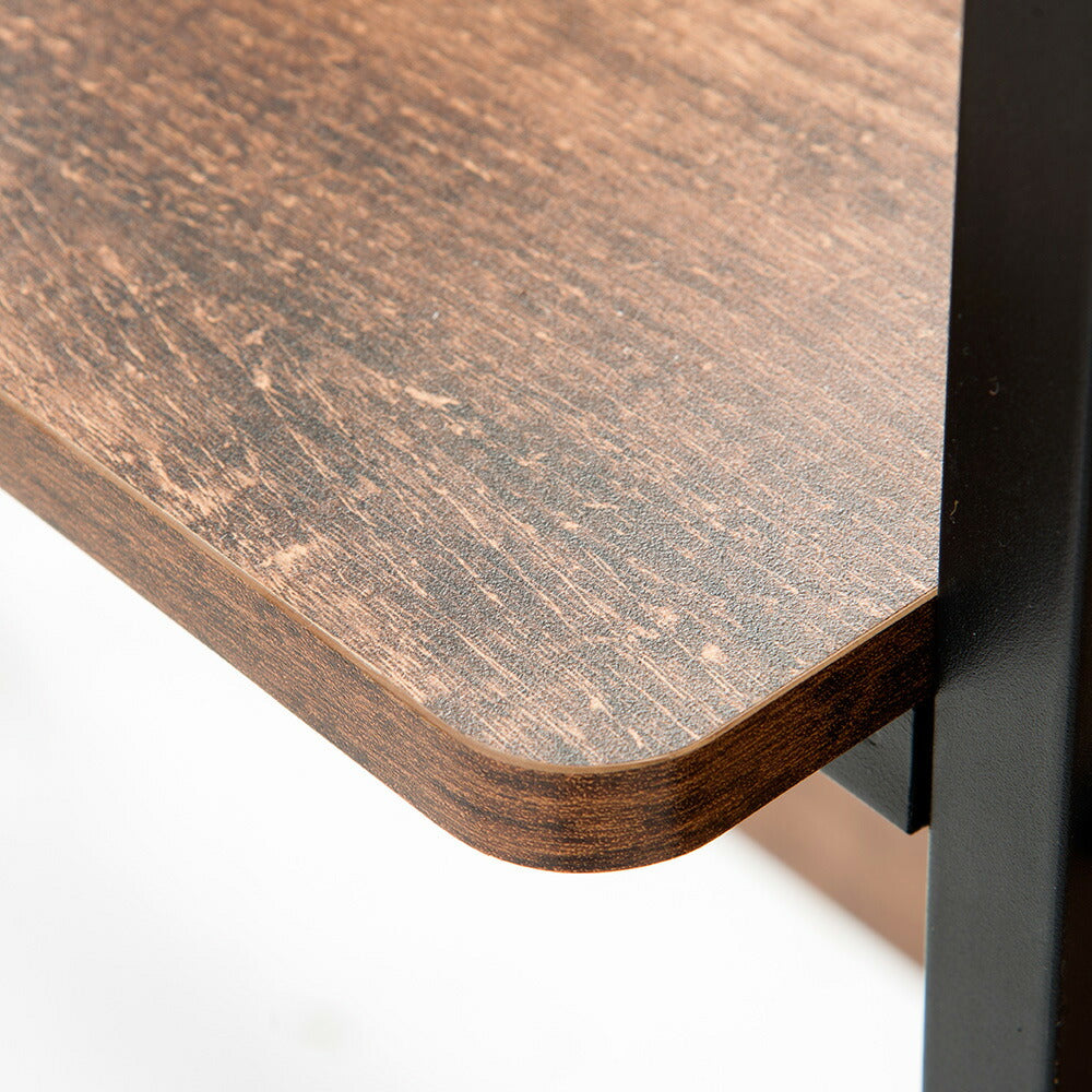 パソコンデスク ダークブラウン 収納ラック付きデスク 引き出し付き 3段シェルフ付 パソコンデスク 木製 収納付 座デスク 机 おしゃれ ワークデスク 引き出し付き シェルフ付きデスク 書斎デスク 学習机 勉強机