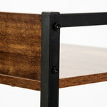 パソコンデスク ダークブラウン 収納ラック付きデスク 引き出し付き 3段シェルフ付 パソコンデスク 木製 収納付 座デスク 机 おしゃれ ワークデスク 引き出し付き シェルフ付きデスク 書斎デスク 学習机 勉強机