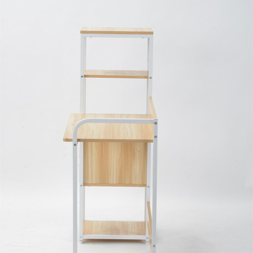 パソコンデスク ナチュラル 収納ラック付きデスク 引き出し付き 3段シェルフ付 パソコンデスク 木製 収納付 座デスク 机 おしゃれ ワークデスク 引き出し付き シェルフ付きデスク 書斎デスク 学習机 勉強机