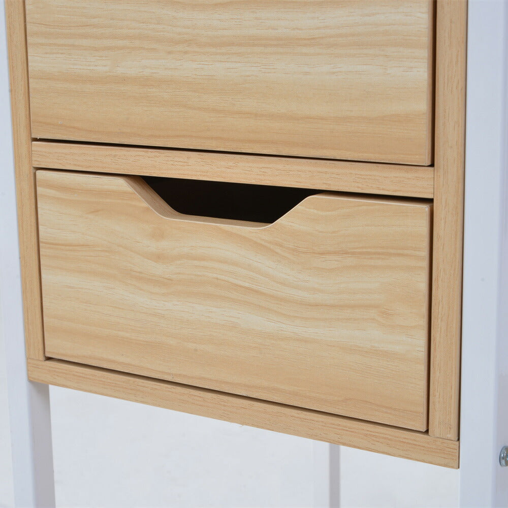 パソコンデスク ナチュラル 収納ラック付きデスク 引き出し付き 3段シェルフ付 パソコンデスク 木製 収納付 座デスク 机 おしゃれ ワークデスク 引き出し付き シェルフ付きデスク 書斎デスク 学習机 勉強机