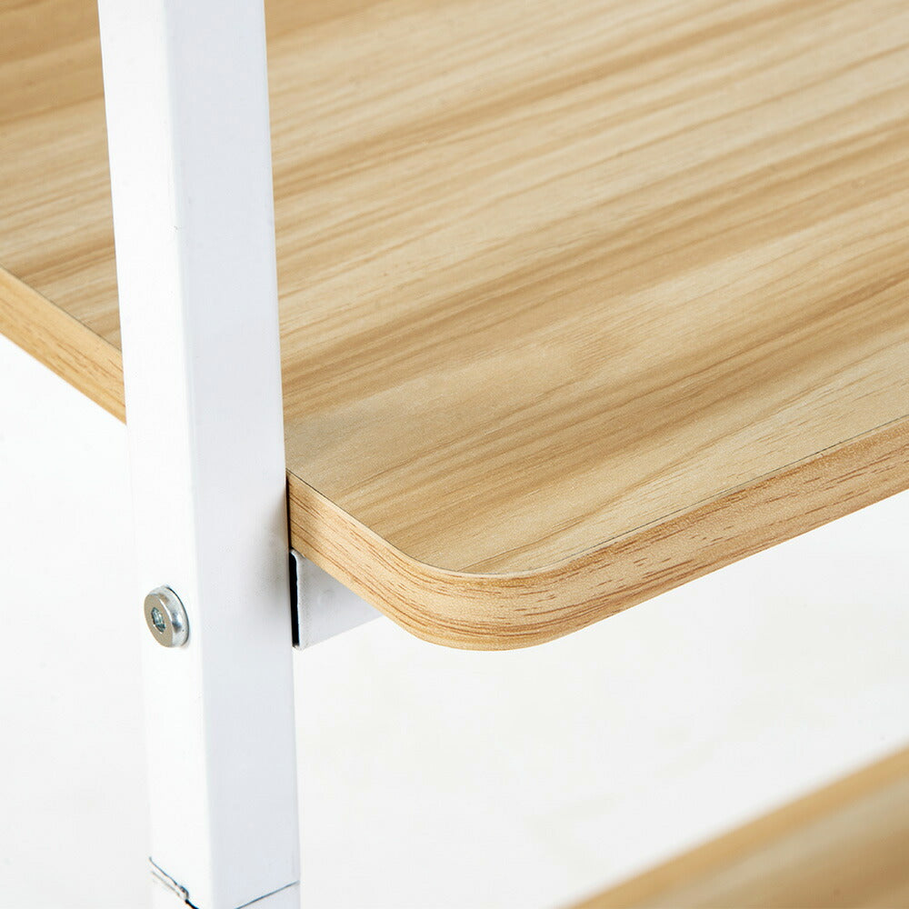 パソコンデスク ナチュラル 収納ラック付きデスク 引き出し付き 3段シェルフ付 パソコンデスク 木製 収納付 座デスク 机 おしゃれ ワークデスク 引き出し付き シェルフ付きデスク 書斎デスク 学習机 勉強机