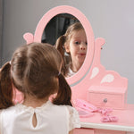 ままごとドレッサー ドレッサー 木製 化粧台 鏡台 スツール付き 引き出し 姫系 可愛い おしゃれ 子ども おもちゃ ドレッサー ピンク 70cm 誕生日 キッズ 女の子 プレゼント お姫様 女の子プレゼント 姪 おしゃれ かわいい